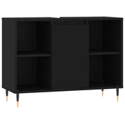 Mobiletto da bagno con anta vano contenitore 80 x 33 x 60 cm legno composito nero 02_0049050