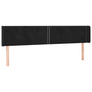 Testiera | Testata ad Orecchio Nera 203x16x78/88 cm in Velluto