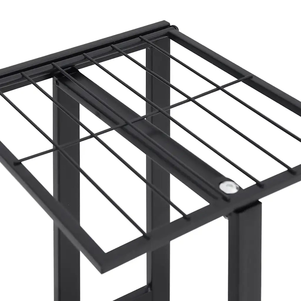 Fioriera a 5 Piani con Ruote-Vaso-Contenitore per Piante 44x23x100 cm Ferro Nero