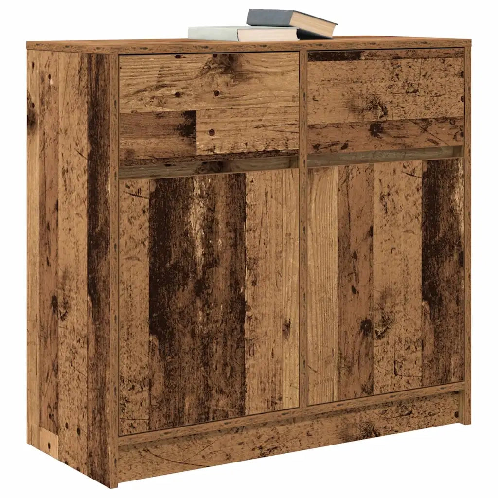 Credenza con Cassetto Legno Antico 80x34x76 cm in Truciolato 861542