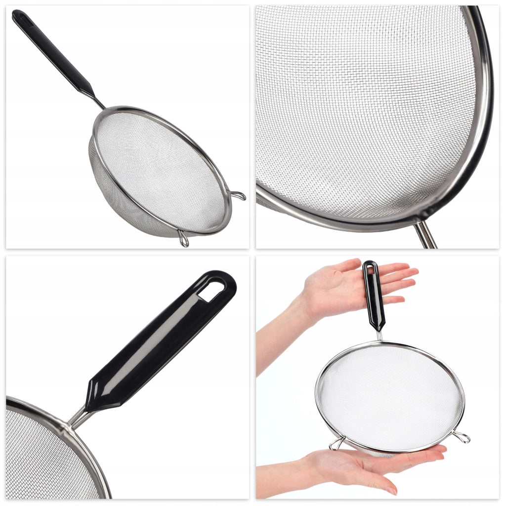 Colino da cucina KADAX con manico in acciaio per setacciare la farina, denso, 20 cm