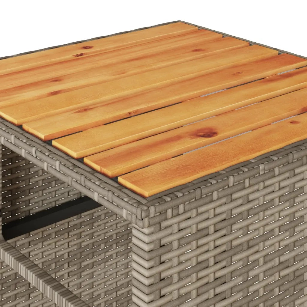 Set da BistrÃ² 3 pz con Cuscini Grigio in Polyrattan