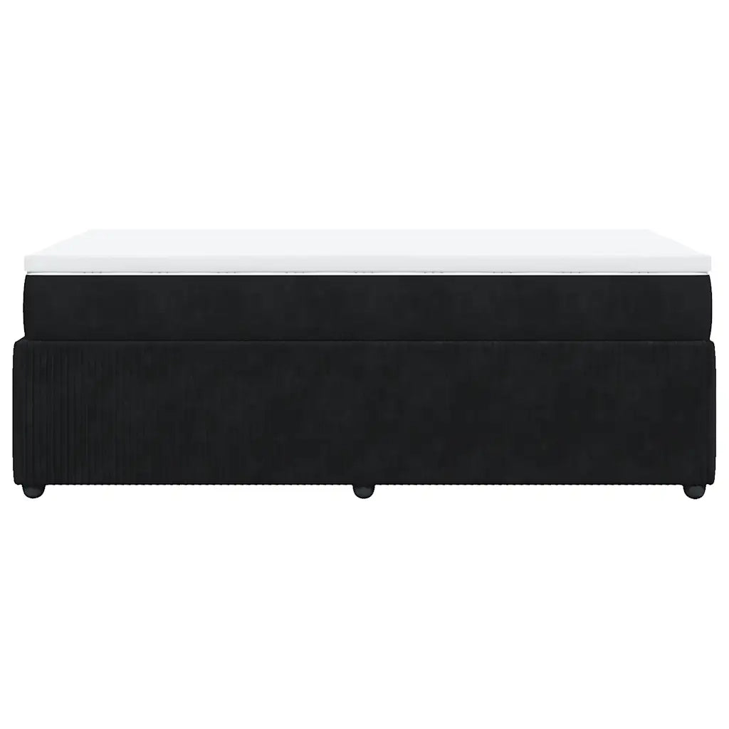 Giroletto a Molle con Materasso Nero 80x200 cm in Velluto 3285604