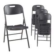 Set Ljusnarsberg di 4 Sedie Pieghevoli - Nero [en.casa]