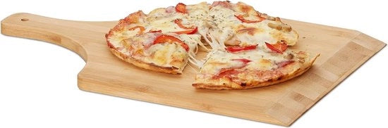 Pietanza schiappa bambù 45 x 30 cm con bordi arrotondati - spatola per pietanza schiappa per pane schiappa per pietanza - legno naturale