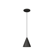Zoe Lampada a Sospensione LED 7W 2700K Nero Opaco: Design Conico Moderno, Fascio 38°, UGR<19 e CRI>90, Ideale per Illuminare Interni Raffinati