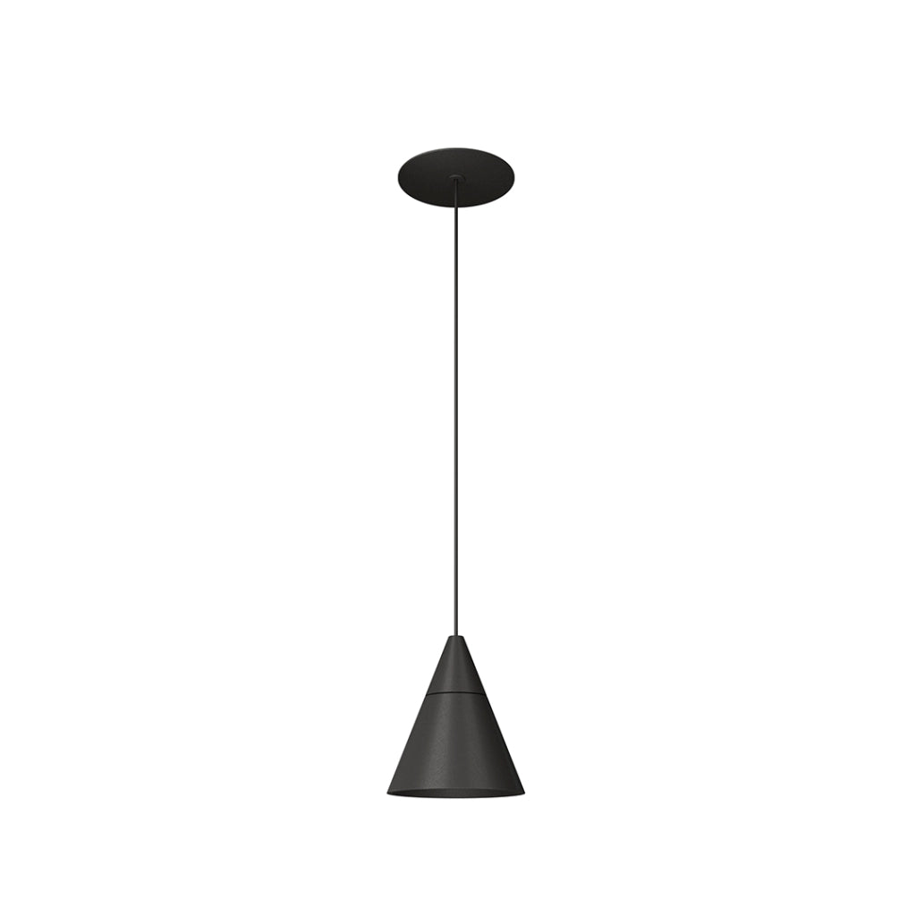 Zoe Lampada a Sospensione LED 7W 2700K Nero Opaco: Design Conico Moderno, Fascio 38°, UGR<19 e CRI>90, Ideale per Illuminare Interni Raffinati