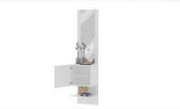 Mobile Ingresso Specchio e Armadietto 45x35x191 cm Kompact Bianco Lucido
