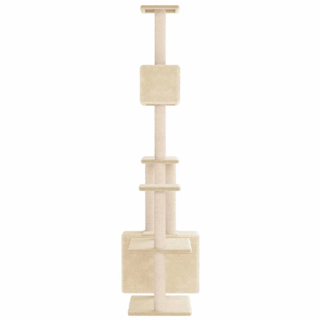 Albero per gatti con pali per graffiare in sisal Crema 177,5 cm 172389