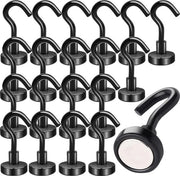 20 pezzi di grappini magnetici extra resistenti 10 kg magneti neodimio con grappini magnetici stansivi per porte in acciaio, frigoriferi, cucine, appendiabiti, uffici nero, 16 mm nero
