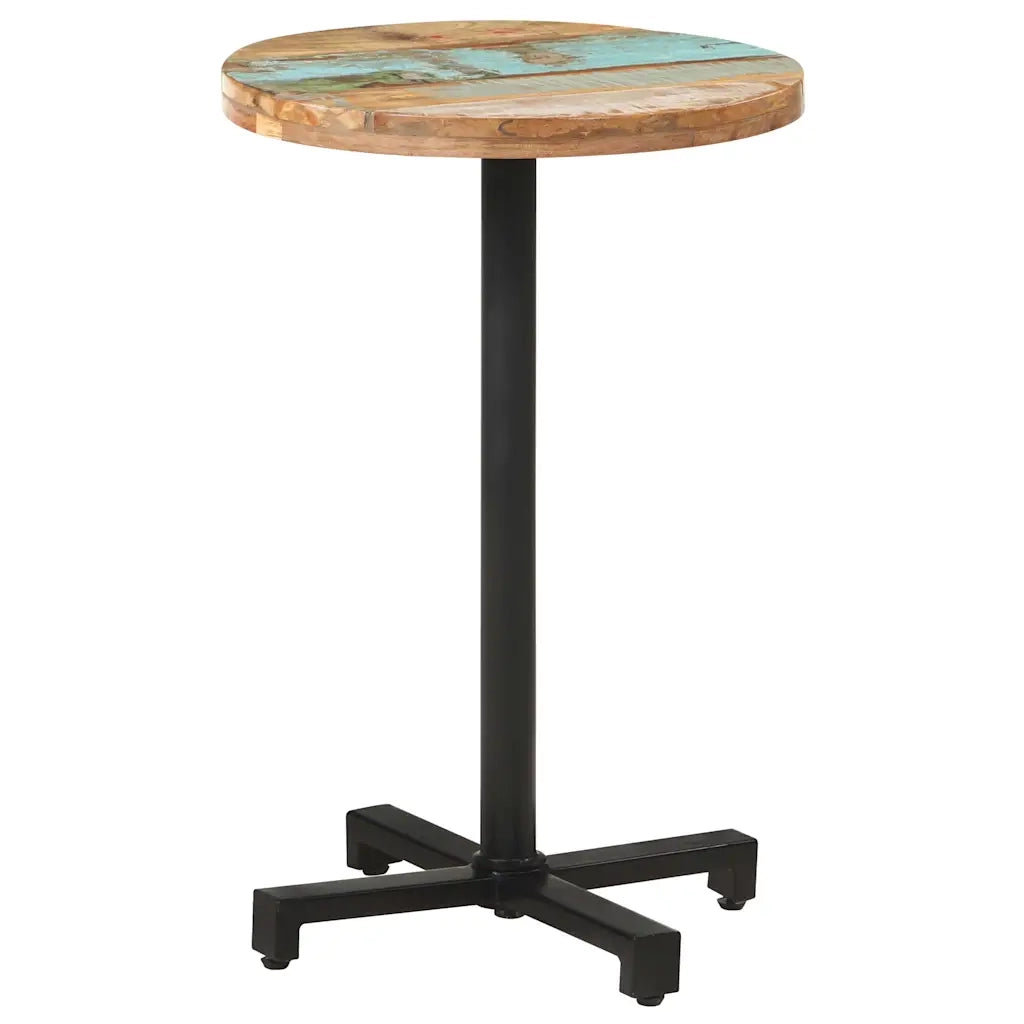 Tavolo da Bistrot Rotondo Ø50x75 cm Legno Massello di Recupero 320287