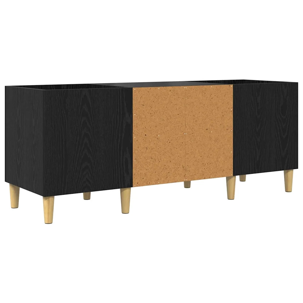 Mobile porta vinili Rovere Nero 121 x 38 x 48 cm 881473