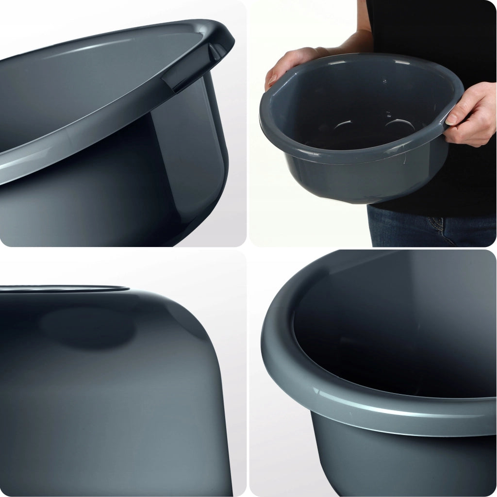 Bacinella in plastica KADAX da 3,5 litri, rotonda, con manici