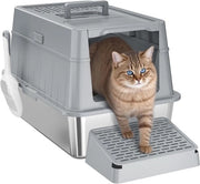 Lavanderino per Gatti - Box Letto in Acciaio Inox XXL Chiuso per Gatti Grandi