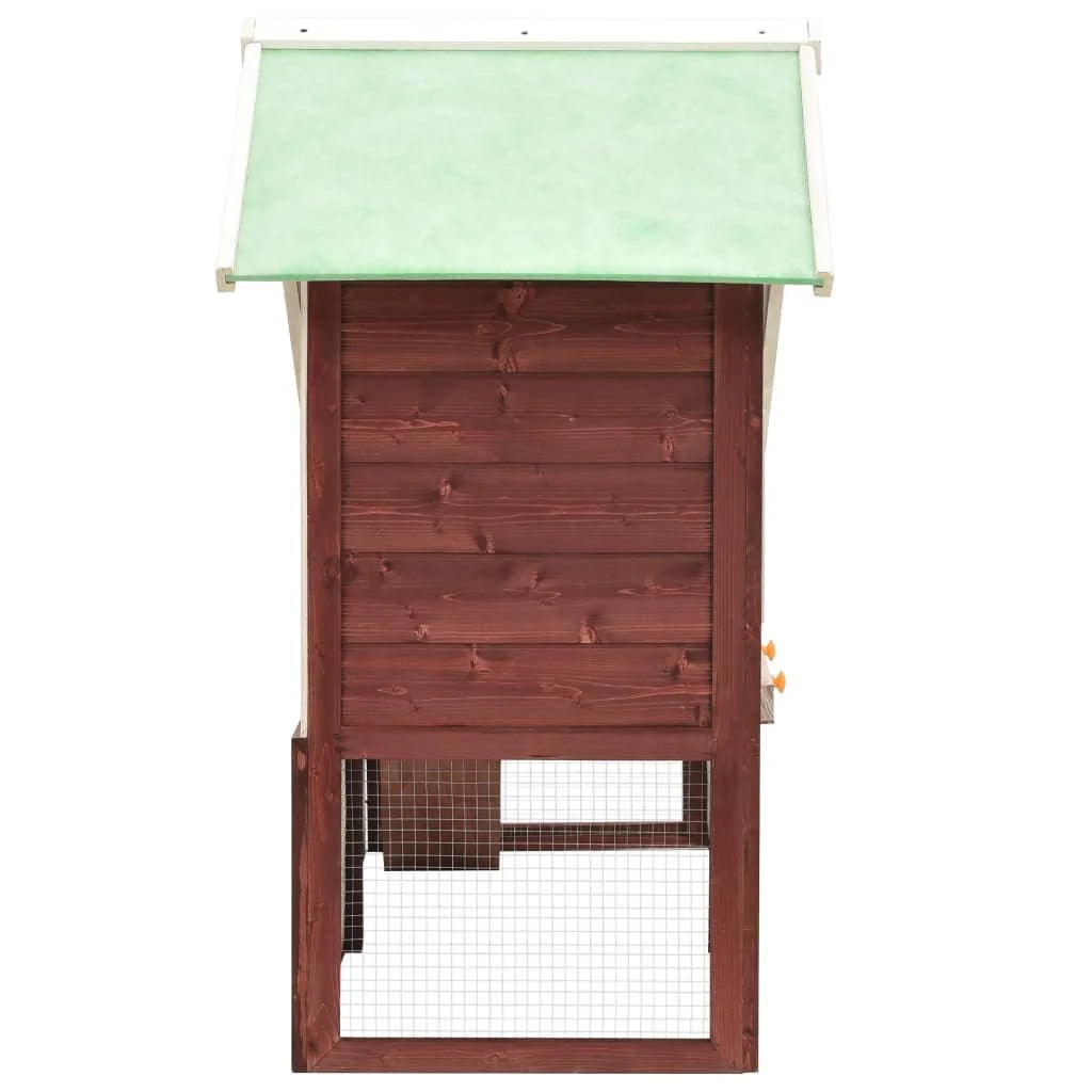 Conigliera 140 x 63 x 120 cm in legno massello di abete moka e bianco 02_0000612
