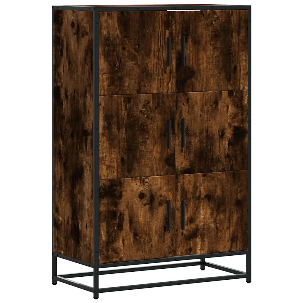 Credenza Rovere Fumo 68x35x106,5 cm Legno Multistrato Metallo 849071