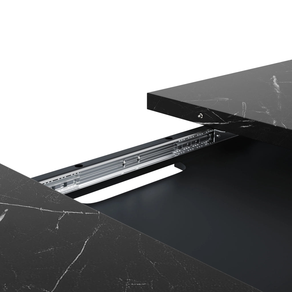 Tavolo da pranzo 120x80x75 cm allungabile; MDF e metallo; nero
