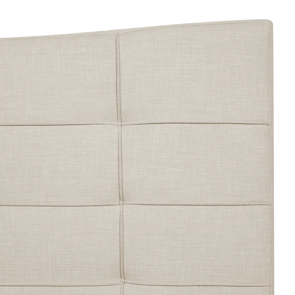 Letto Beige in tessuto di poliestere a Doghe Trapuntatura a Bottoni 180 x 200 cm Testiera Trapuntata