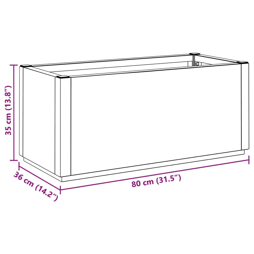 Scatola per Fiori da Giardino Marrone 80 x 36 x 35 cm PP 42036843