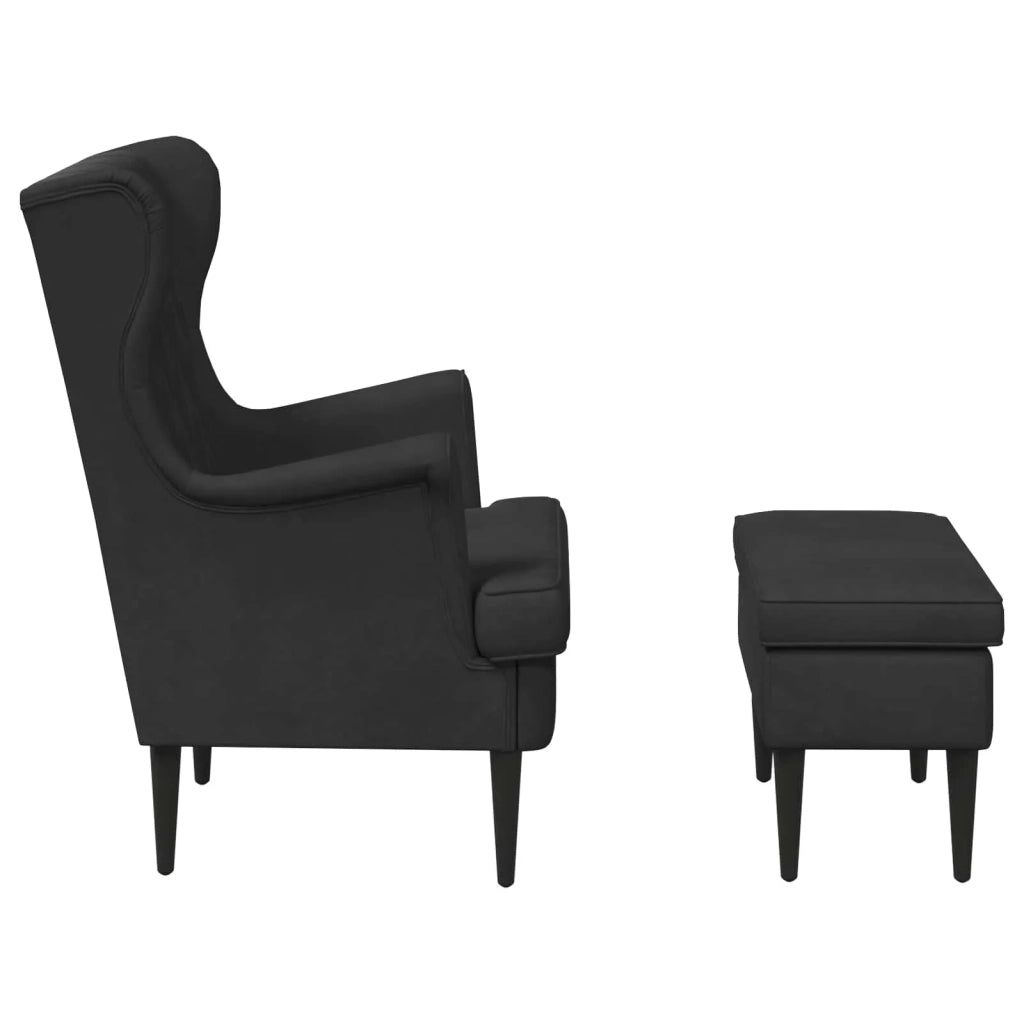 Poltrona con Ottomano 2 pz Nero Velluto 3418823