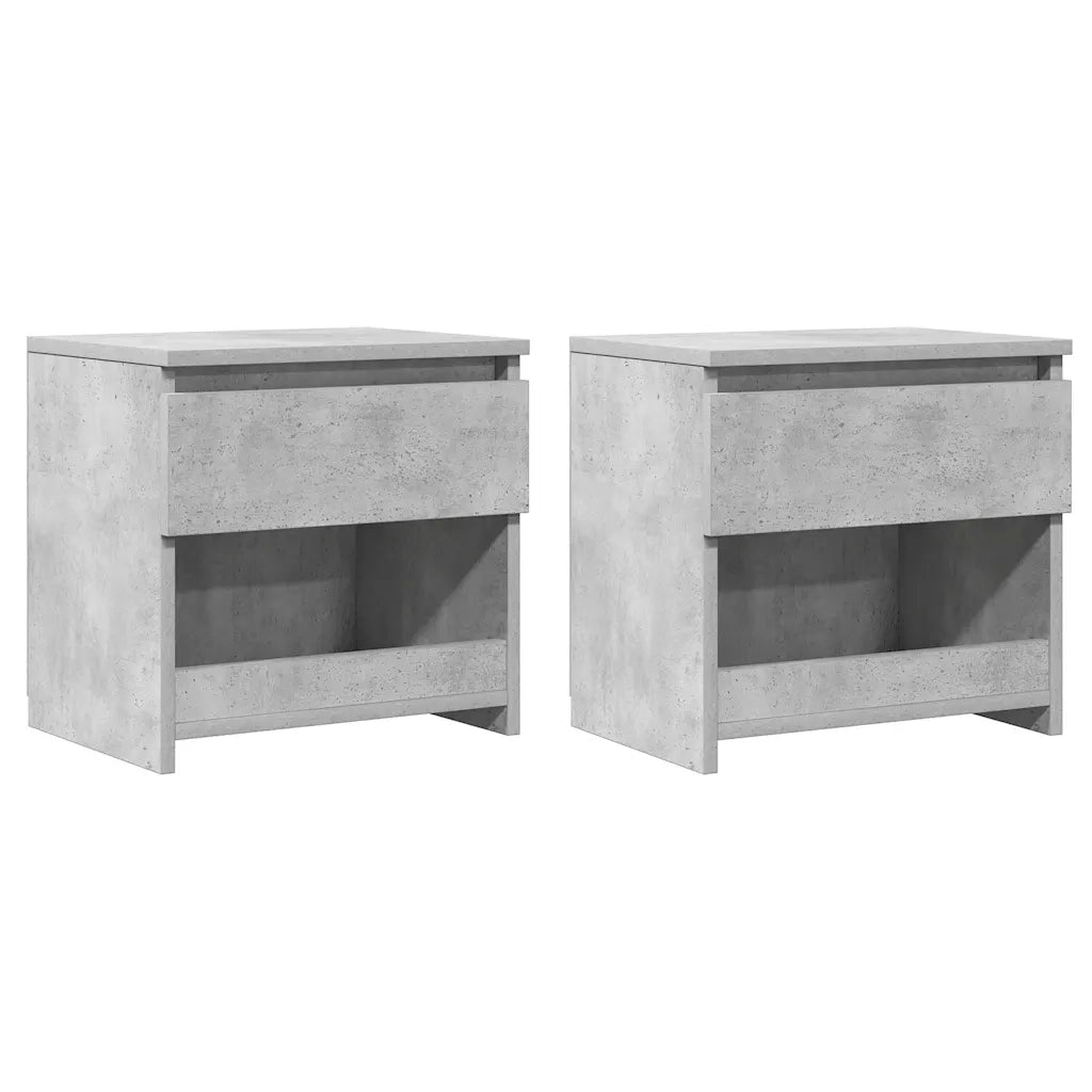 Comodini 2 pz Grigio Cemento 40x30x39 cm in Truciolato cod mxl 30799