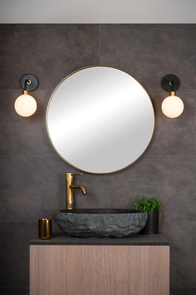 Applique Lucide Berend in vetro G9 33W nero bianco oro