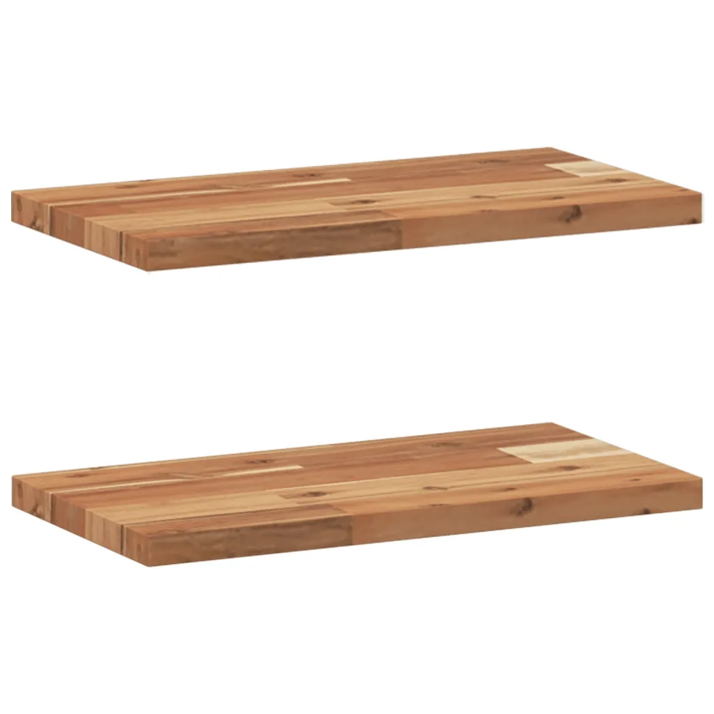 vidaXL Mensole da Parete 2 pz 60x20x2 cm Legno Acacia Rifinito a Olio