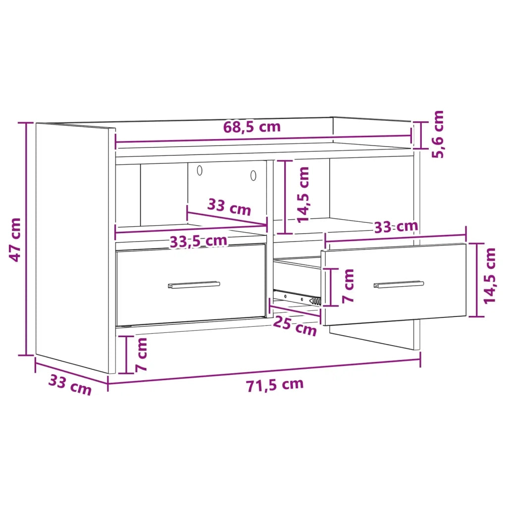 Mobile TV 71,5 x 33 x 47 cm Legno antico Legno ingegnerizzato 8011153