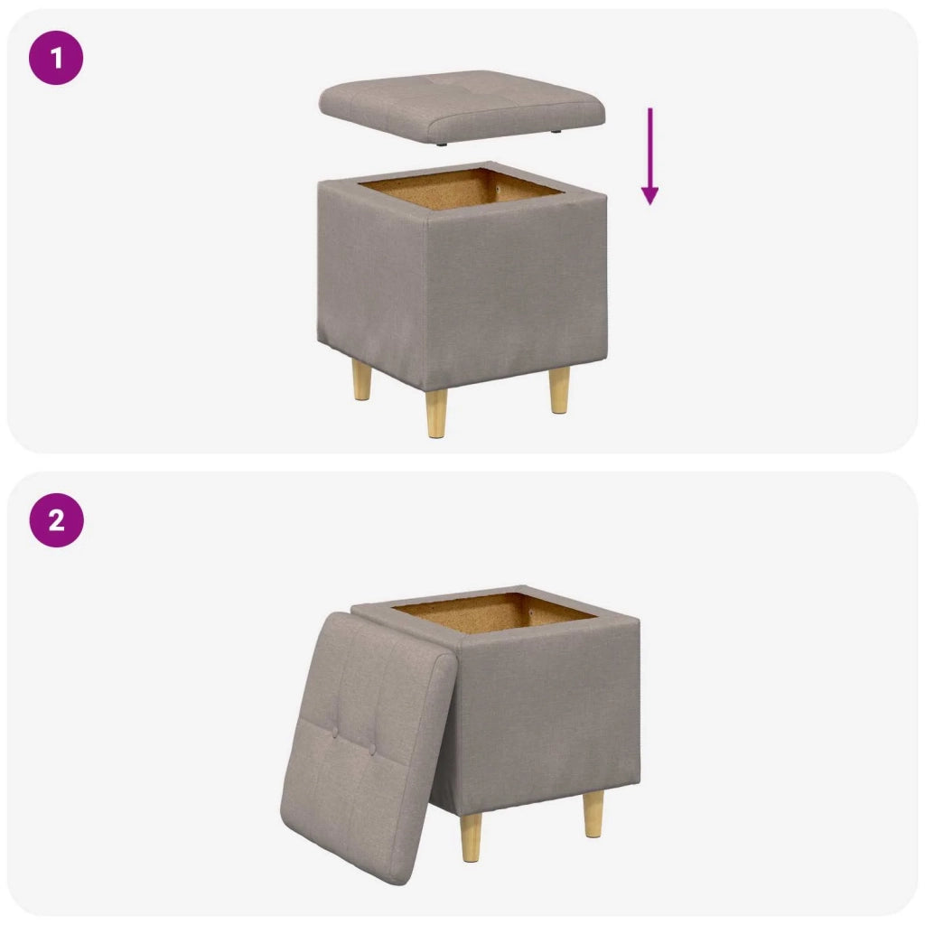 Pouf contenitore con cuscino Talpa 40 x 40 x 45 cm Tessuto 876807