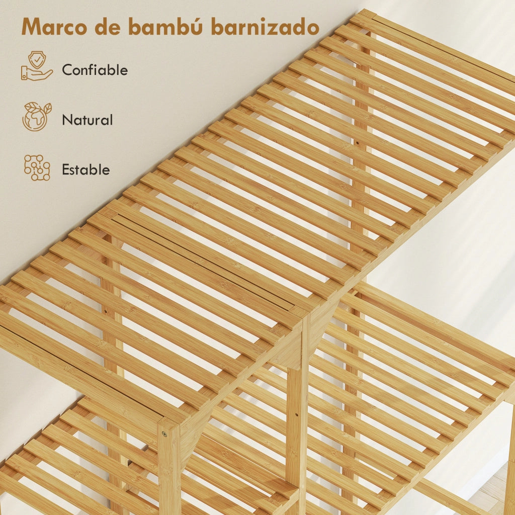 Mobile per Lavatrice in Bamb¨´ con Ripiani Regolabili ¨C zephmum ¨C Legno Naturale