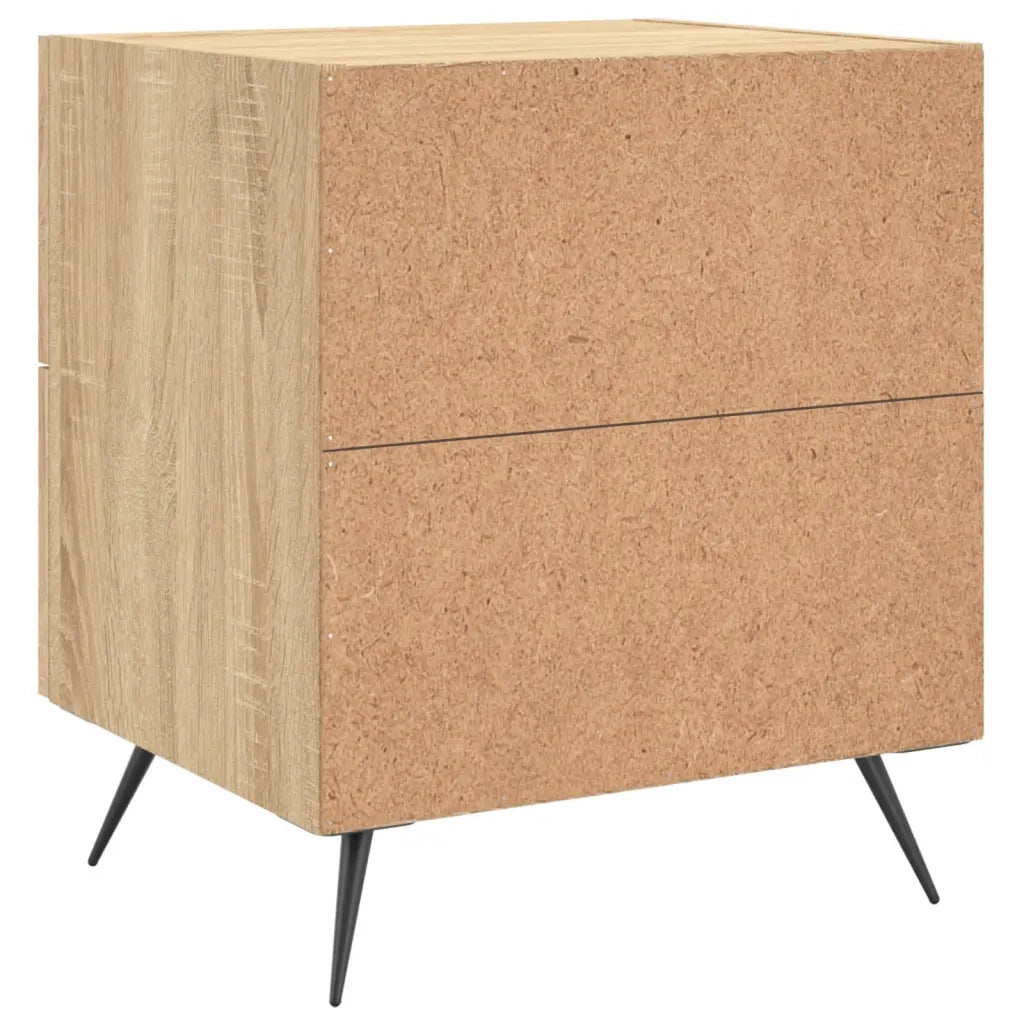 Comodini 2 pz Rovere Sonoma 40x35x47,5 cm in Legno Multistrato