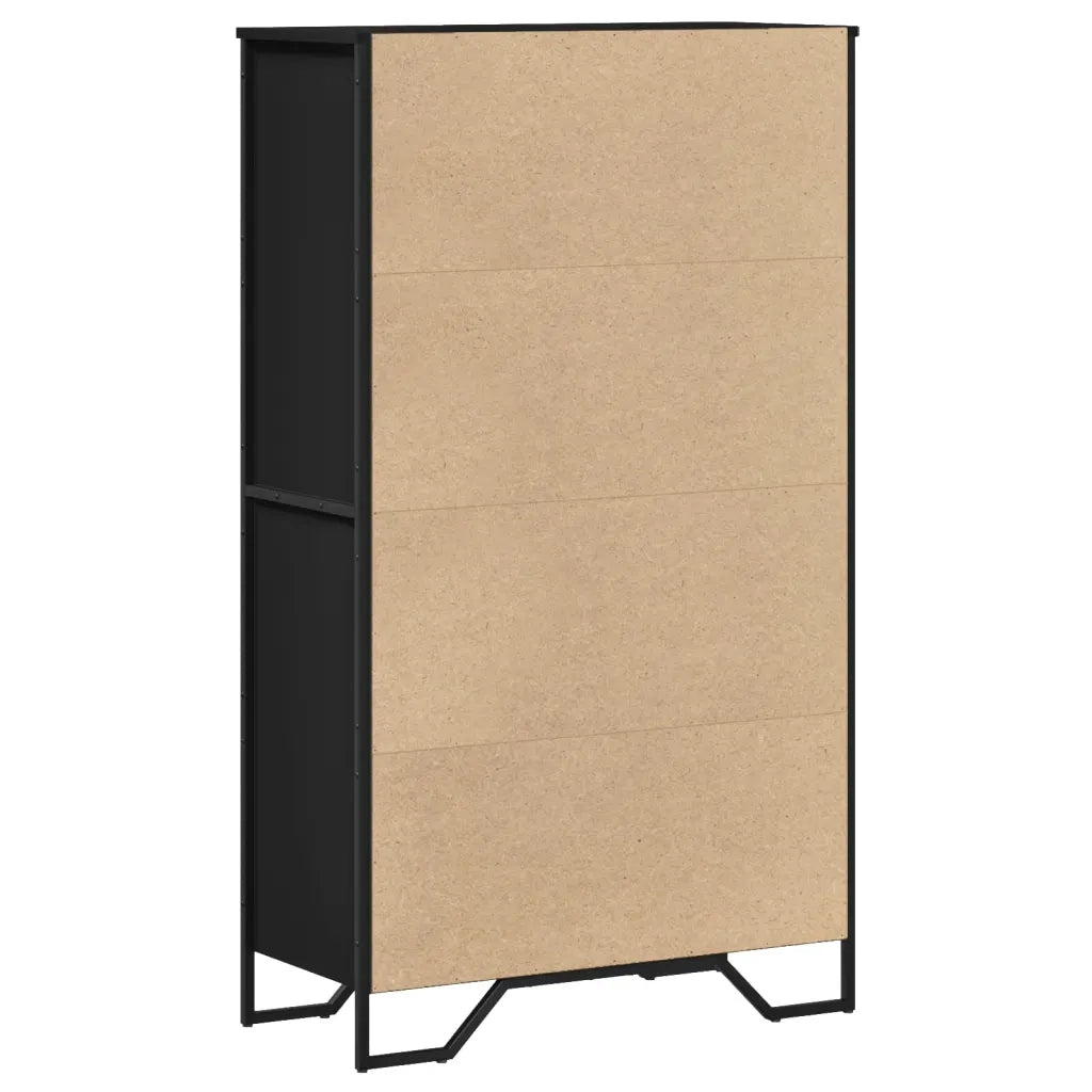 Credenza Nera 79,5x35,5x137,5 cm in Truciolato