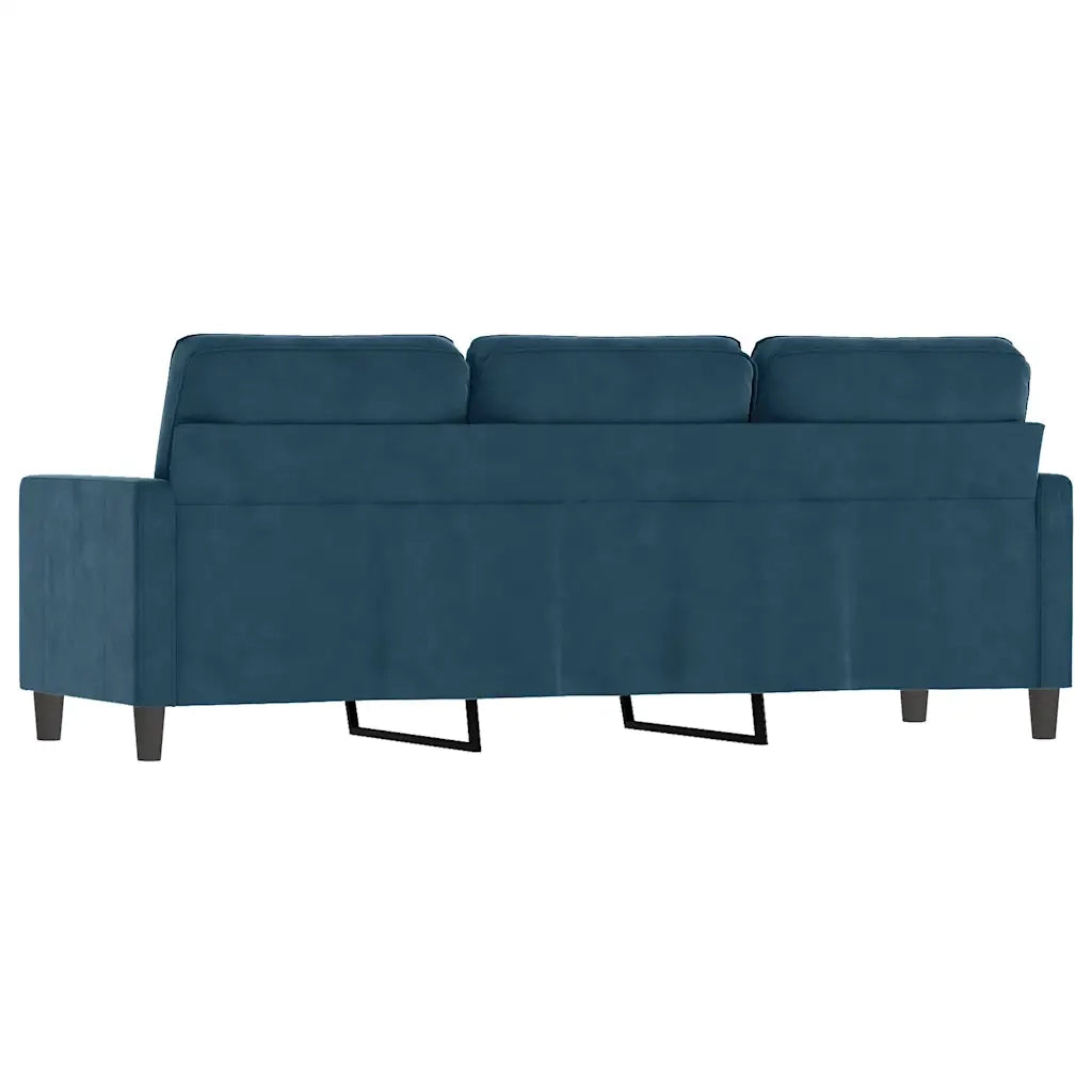 Divano a 3 Posti Blu 180 cm in Velluto
