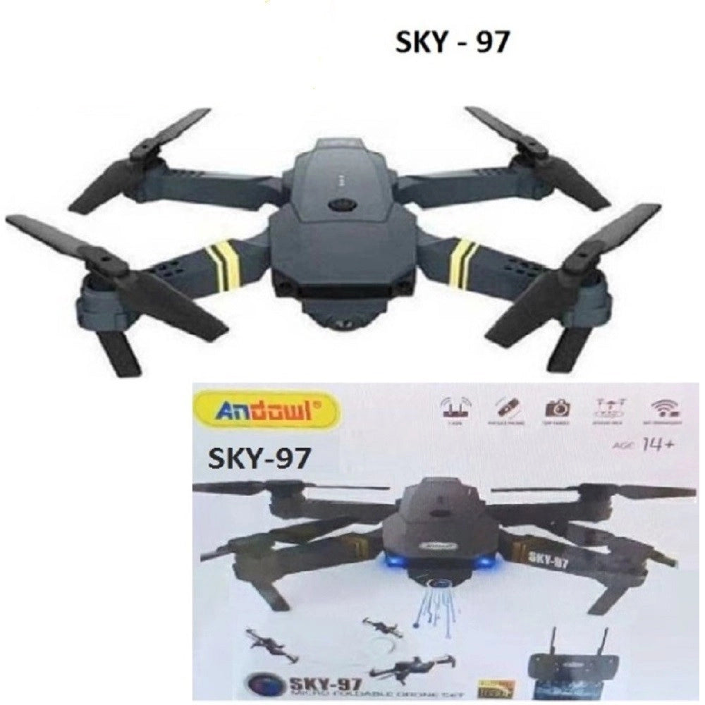 Trade Shop - Mini Drone Pieghevole Con Telecomando Fotocamera Video 1080p 720p Full Hd Sky-97 -