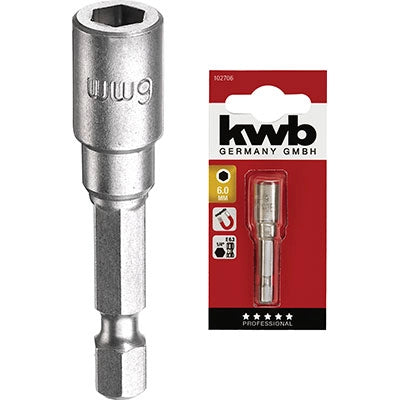 INSERTO A BUSSOLA ESAGONALE X AVVITATORE KWB - MAGNETICO MM  6X50- 5 pezzi