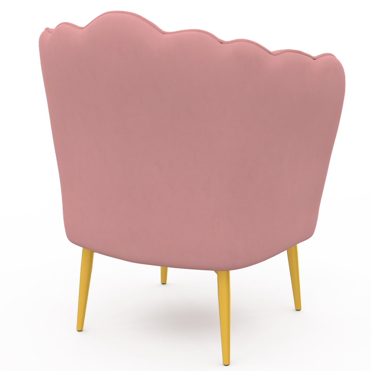 IDMarket - ADELLA sillón de concha de terciopelo rosa con patas doradas