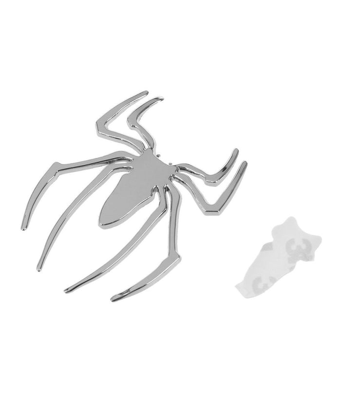 Adesivo 3d In Metallo Cromato Per Auto Figura Stemma Ragno Spider Sticker         