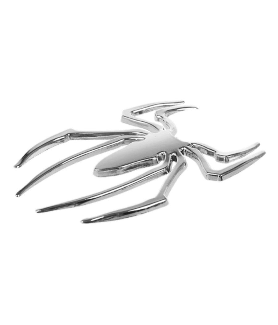 Adesivo 3d In Metallo Cromato Per Auto Figura Stemma Ragno Spider Sticker         