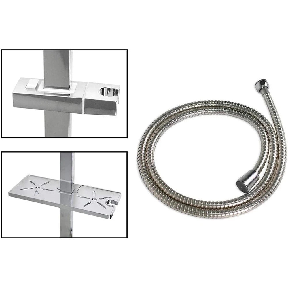 ASTA SALISCENDI CROMATA COLONNA DOCCIA DOCCETTA CON PORTA SAPONETTA Art. 69136
