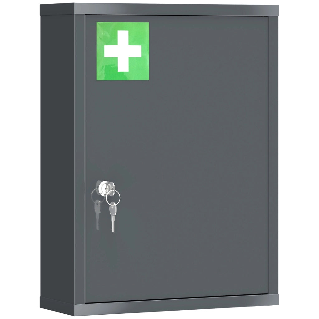 Armadietto da Parete 3 Ante con Chiusura a Chiave ¨C Zephmum ¨C 40x15x53.5 cm Grigio Antracite