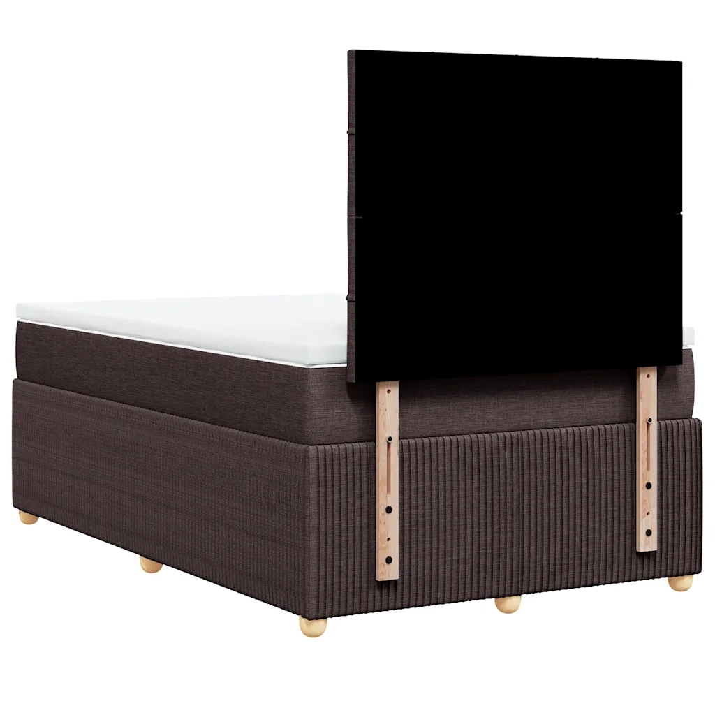 Giroletto a Molle con Materasso Marrone Scuro 120x200cm Tessuto 3294326