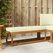 Sedia da giardino-Panca da esterno con cuscino Naturale e Crema 115 x 43 x 45 cm