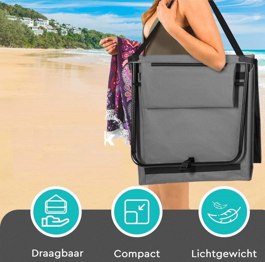Stuoia Lettino Spiaggia 2pz Spiaggina Mare Prendi Sole Pieghevole Poggiatesta Grigio