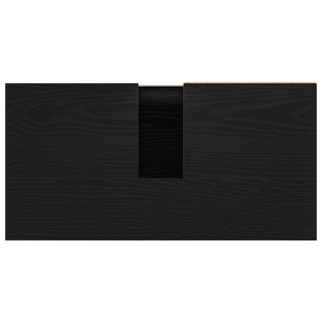 Mobile Bagno  Nero Rovere 65x33x60 cm Legno ingegnerizzato