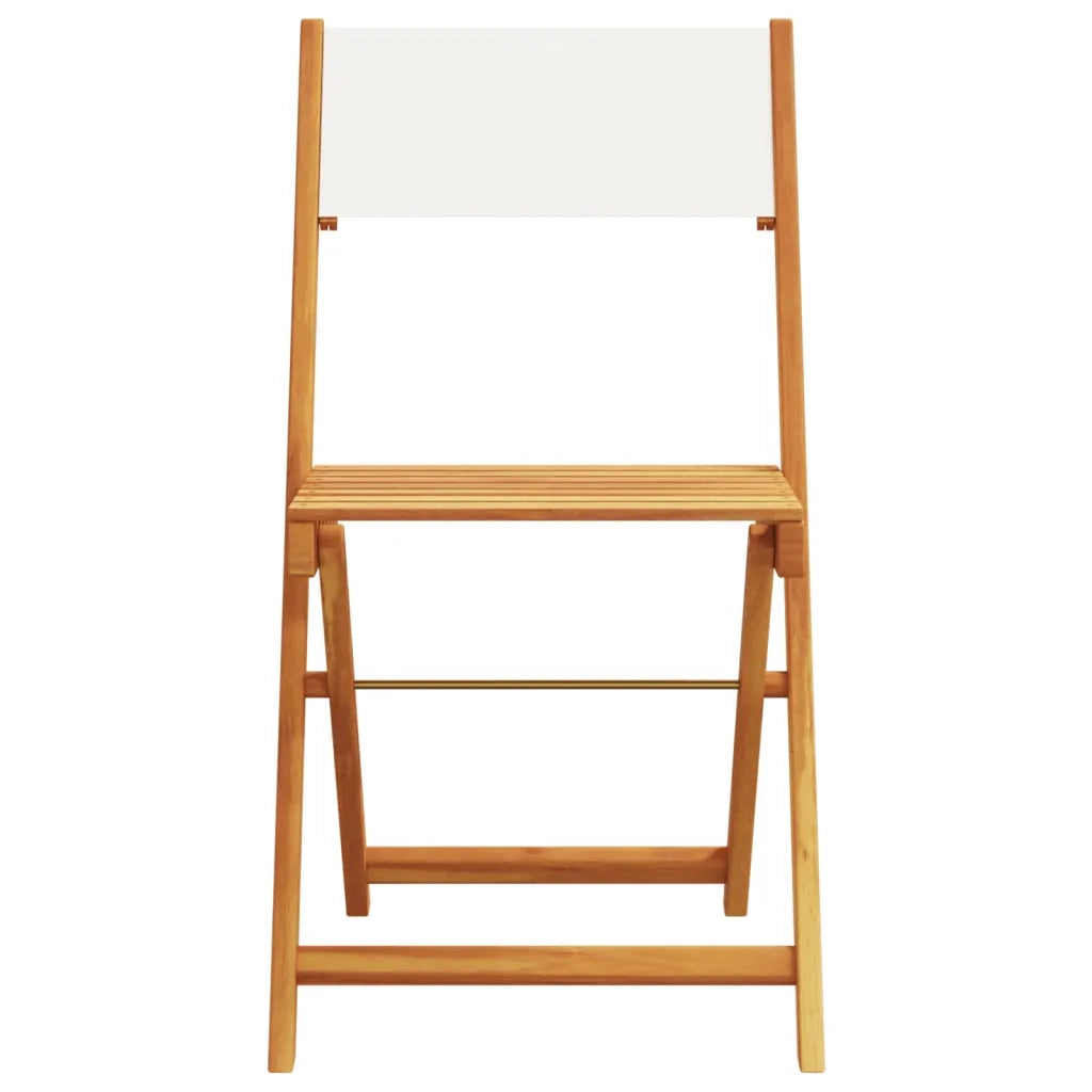 Set da Bistrot 3pz Bianco Crema in Tessuto e Legno Massello 3281844