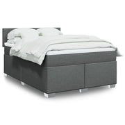 Giroletto a Molle con Materasso Grigio Scuro 140x190 cm Tessuto 3288177