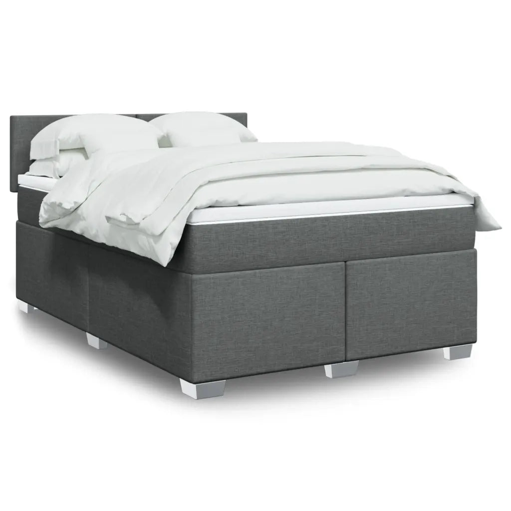 Giroletto a Molle con Materasso Grigio Scuro 140x190 cm Tessuto 3288177