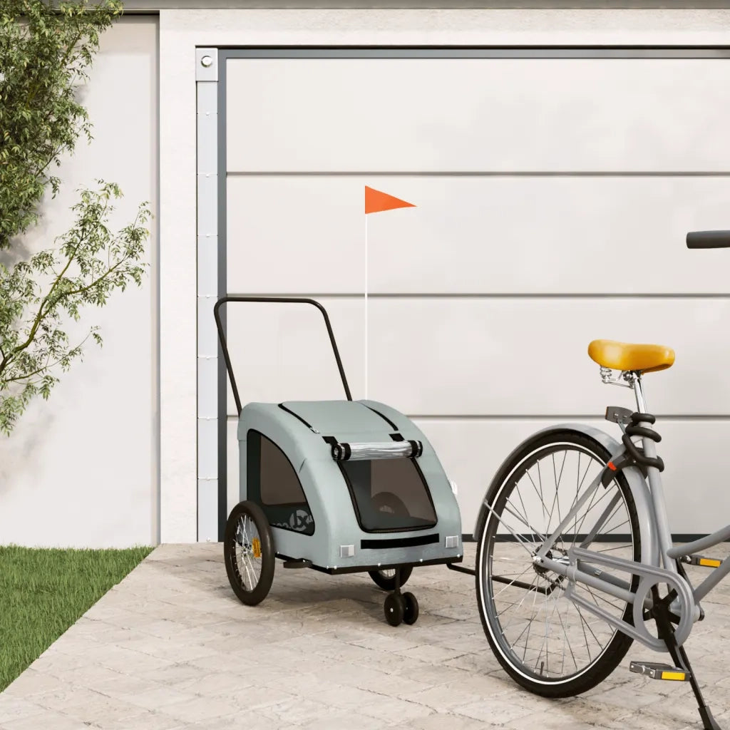 Rimorchio da Bici per Animali Grigio Oxford e Ferro CFW1960351