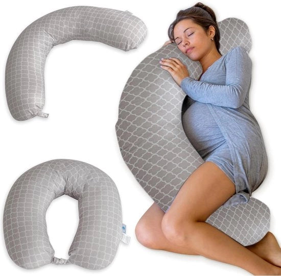 Supporto al seno XXL - cuscino per la gestazione multifunzionale - cuscino laterale con copertura rinfrescante - 105 x 36 x 21 cm - cuscino per la gestazione