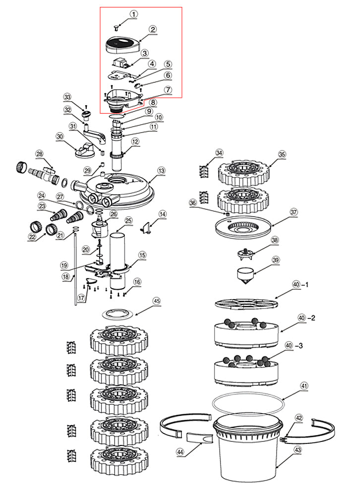 pezzo di ricambio Filtro laghetti CPF-15000 Unità di connessione UV
